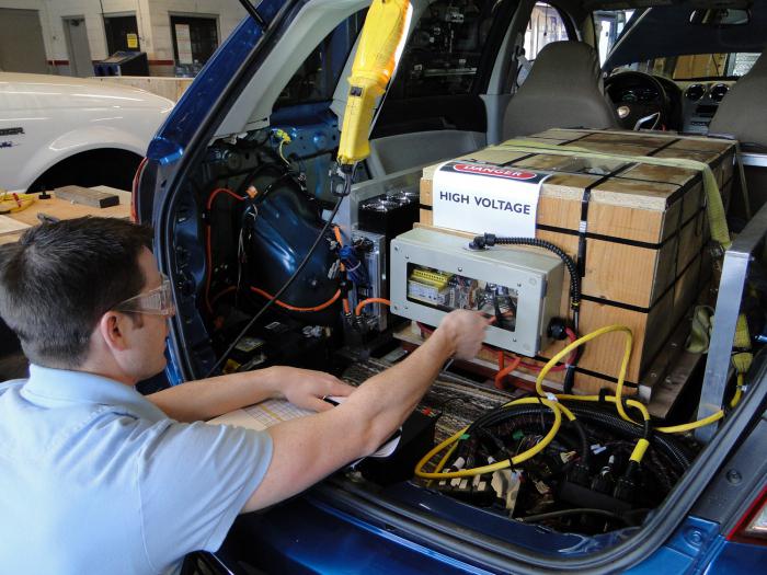 nieuwe auto bij inspectie