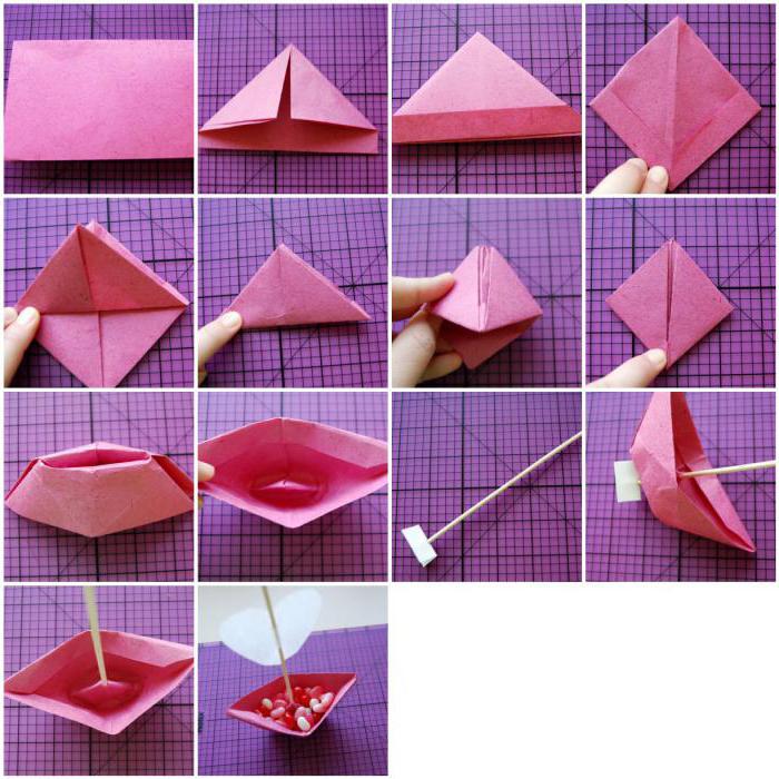 Origami de papel para el Día de San Valentín