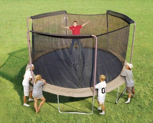 children's trampoline with a grid