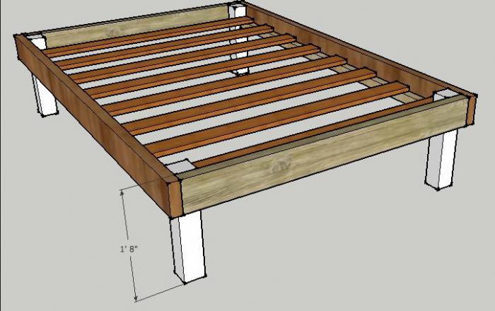 do-it-yourself manželská dřevěná postel
