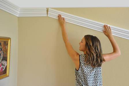 how to make a corner on the ceiling plinth