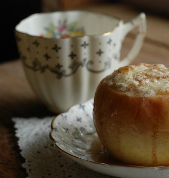 Sobremesas de maçã e queijo cottage