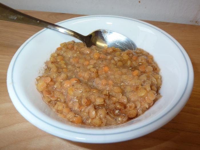 cooking porridge from lentils 