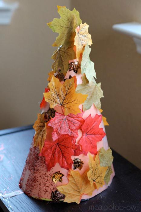 Herbst Baum mach es selbst aus Blättern 