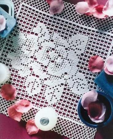 かぎ針編みの正方形のナプキンパターン