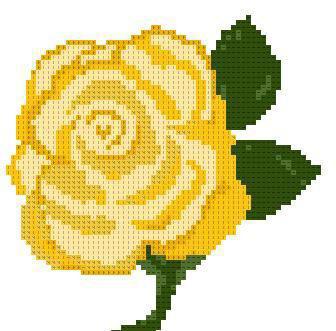 κίτρινο τριαντάφυλλα μοτίβο εγκάρσια βελονιά