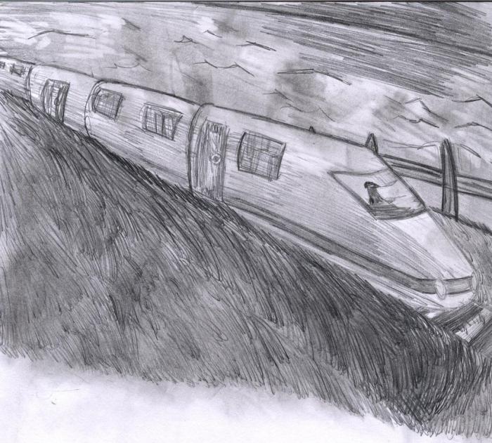 як намалювати поїзд олівцем