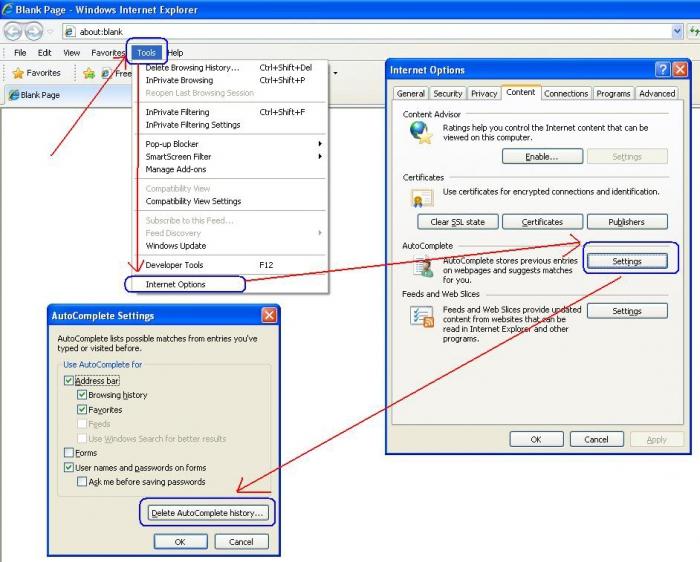 hvordan å tømme hurtigbuffer i explorer