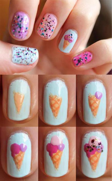 Manicura de verano con helado.