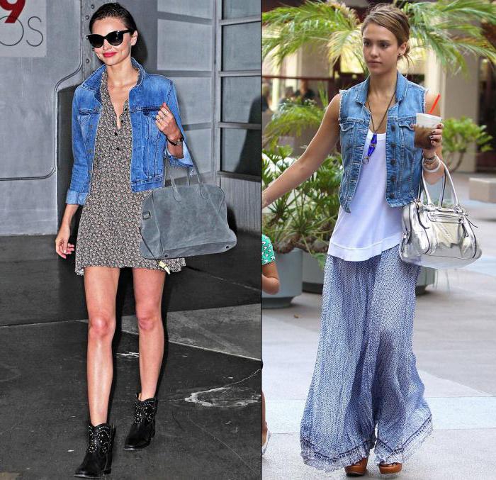 dress with denim jacket