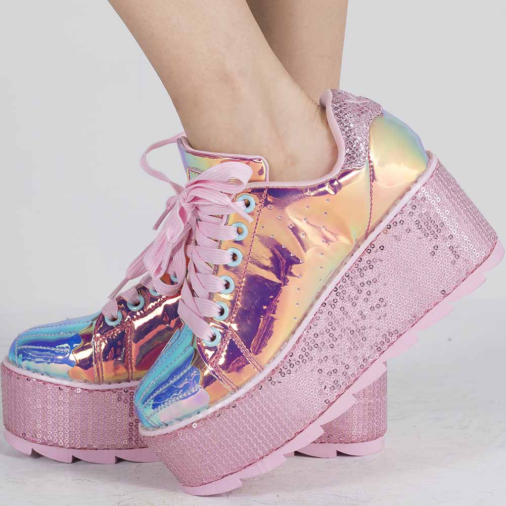 zapatillas con plataforma multicolor