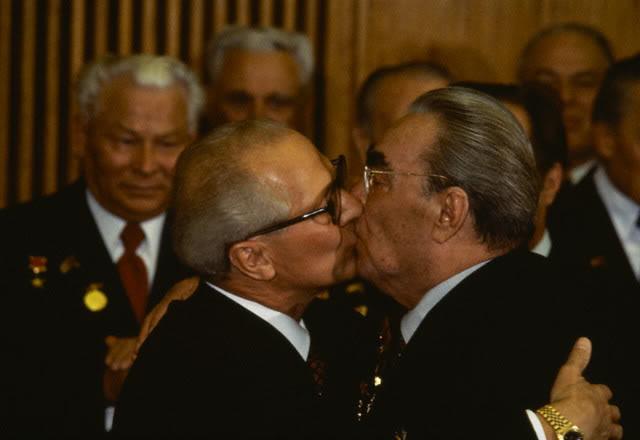 with whom was Brezhnev kissing on the cartoon