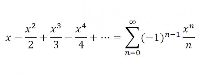 Szereg dla f (x) = ln (1 + x)