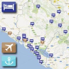 ホテルとモンテネグロの地図