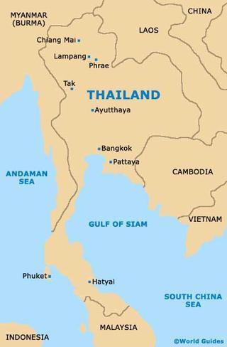 karta Tajlanda s gradovima