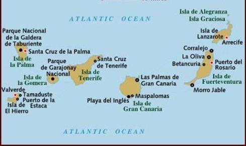  कैनरी द्वीप मानचित्र कहाँ हैं