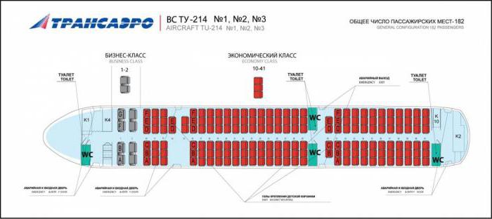 Tu 204 flygplan kabin layout