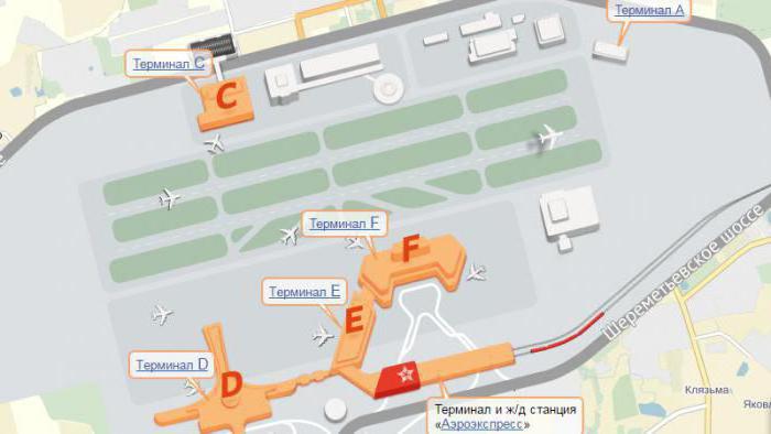 plan de l'aéroport de Sheremetyevo