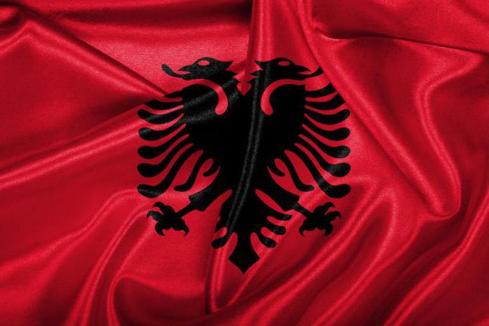 det som er avbildet på albanens flagg
