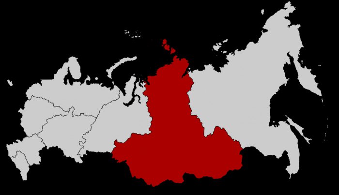 Haritada Sibirya Federal Bölgesi